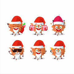 Santa Claus emoticons with maple Leaf cartoon character