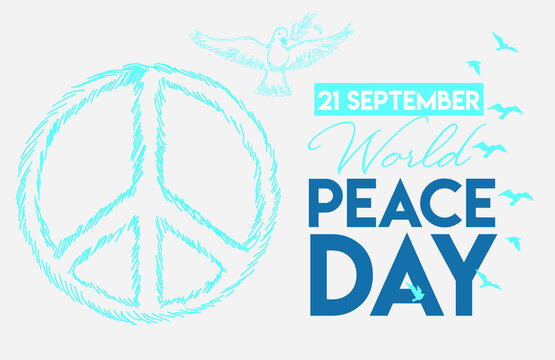 world peace day, card design
