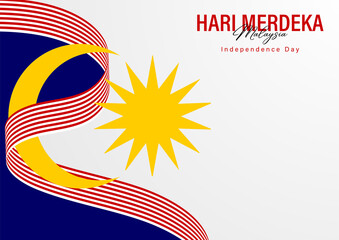Fototapeta na wymiar Waving ribbon or banner with flag of Malaysia. Template for independence day, vector baclground