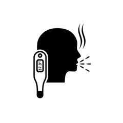 Sick human icon isolated on white background