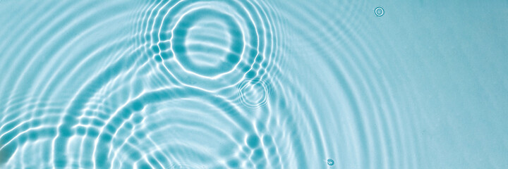 Water texture, surface with rings, ripples. Spa concept background Banner