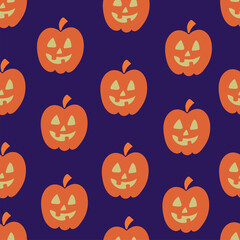 Seamless pumpkin pattern for halloween