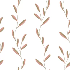 Photo sur Plexiglas Environnement naturel Modèle sans couture de légumes. Couleurs pastel roses délicates. Fond blanc. Illustration vectorielle. Ep 10.