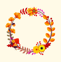 autumn leaves frame wreath