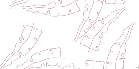 Tropical Leaf Modern Print Pastel One Line Drawing