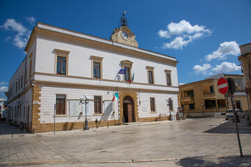 San Donaci, Salento, Apulien, Italien, Rathaus, Kirche, Stadtzentrum