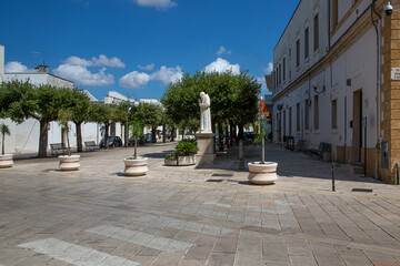 Obraz premium San Donaci, Salento, Apulien, Italien, Rathaus, Kirche, Stadtzentrum