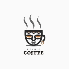 Ethnic coffee logo concept premium design
