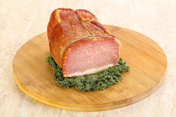 Delicous pork cured meat isolated