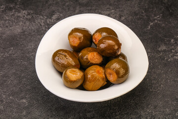 Marinated feijoa in the bowl
