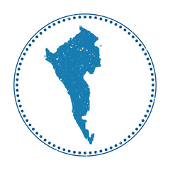 Coron Island sticker. Travel rubber stamp with map of island, vector illustration. Can be used as insignia, logotype, label, sticker or badge of the Coron Island.