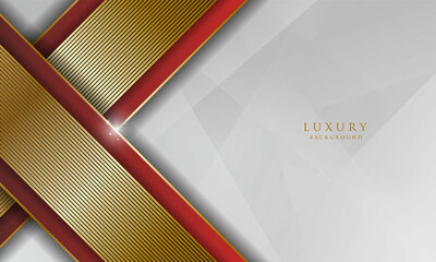 Luxury red and white golden line background.