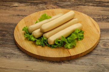 Chicken white sausage with salad