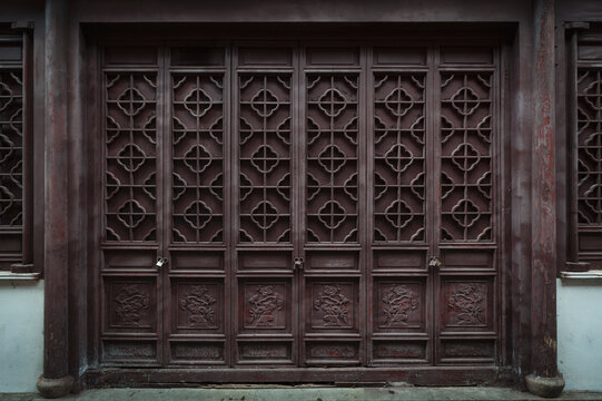 Ancient Chinese wooden door panel