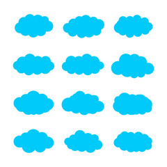 Set of clouds collection. Cloud icon. Cloud Vector, Cloud symbol. Vector illustration