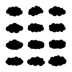 Behangcirkel Set of clouds collection. Cloud icon. Cloud Vector, Cloud symbol. Vector illustration © KING GOD