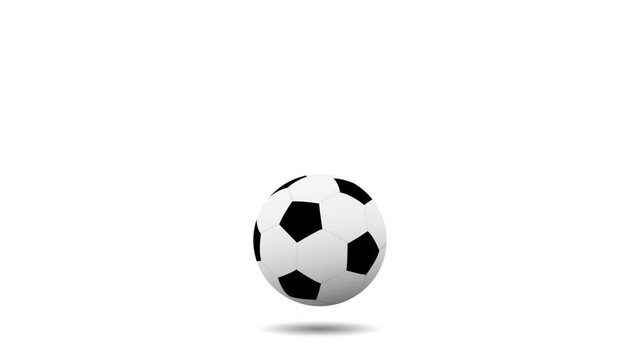 soccer ball bouncing on white background