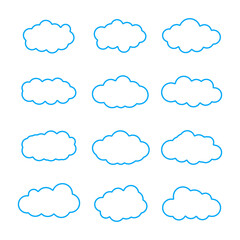 Set of clouds collection. Cloud icon. Cloud Vector, Cloud symbol. Vector illustration