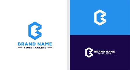ETTER B LOGO TECHNOLOGY GEOMETRIC EDITABLE
