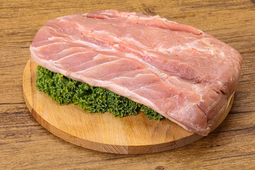 Raw pork loin for cooking