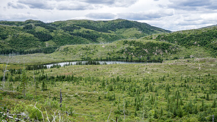 Landscape of Parc National des Grands Jardins, a national park in Charlevoix, a region of Quebec province (Canada)