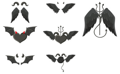 Devil and angel design elements