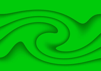 Fondo verde de capas en remolino y sombra.