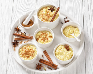 sweet rice pudding with cinnamon and anise star
