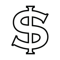 Dollar vector icon. Money illustration symbol. Currency sign or logo.