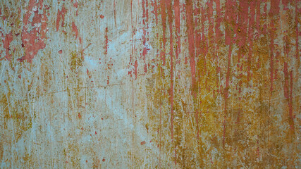 Texture of old steel wall, Stain and chipped paint on iron surface, Peeling color, Dirty background wallpaper