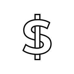 Dollar vector icon. Money illustration symbol. Currency sign or logo.
