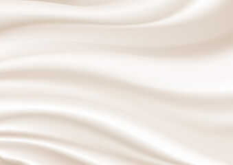Obraz na płótnie Canvas Abstract golden silk vector background luxury white cloth or liquid wave. Abstract or white fabric texture background. Cloth soft wave. Creases of satin, silk, and Smooth elegant cotton.