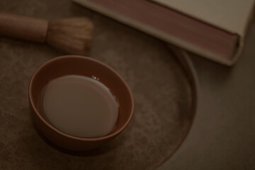 image of tea cup brush book