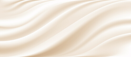 Fototapeta na wymiar The luxury of white fabric texture background.Closeup of rippled light gold silk fabric.Abstract white cloth or liquid wave vector background.Cloth soft wave. Creases of satin, silk, and cotton.