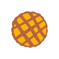 Hand-drawn vector pumpkin pie. Autumn concept.