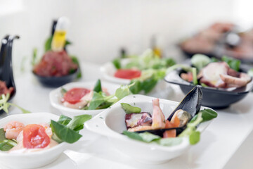Light seafood snacks