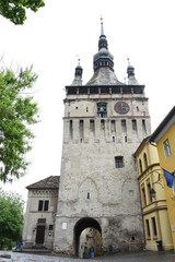 Fototapeta na wymiar Sighisoara and Clock Tower built by Saxons, Transylvania, Romania, Europe ,may 2017