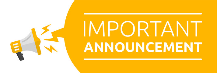 Megaphone with Important Announcement. Vector illustration