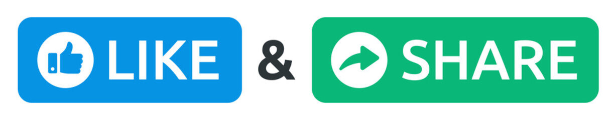 Like and share button. Social media concept