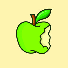 Green apple illustration vector for fruits design, website icon, sign