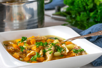 gluten free chicken soup with carrots and potatoes