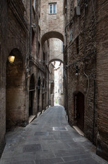 Fototapeta premium Perugia (Italy) - A characteristic views of historical center in the beautiful medieval and artistic city, capital of Umbria region, in central Italy.