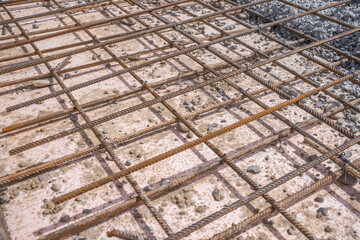 Reinforcement of a concrete floor at a construction site