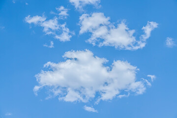 Blue sky with white clouds.