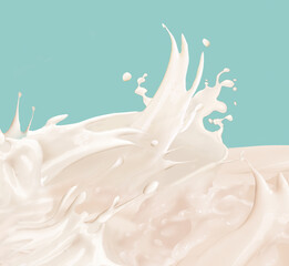 giclée du lait, crème, jus de coco, isolé, blanc, illustration, giclée, giclée du lait-coco, lait, clapoter, conception, liquide, vague, noir, mouvement, abattre, éclaboussure