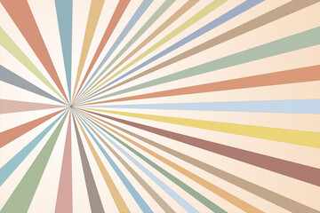 Retro style colorful background pattern vector illustration. Colorful sun rays pattern vector graphic to use in hipster poster, retro background, old style invitation card design projects.