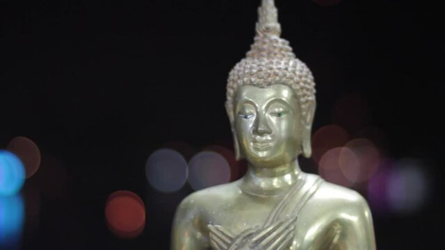 Colorful golden Asian Buddha images  Chiangmai Thailand