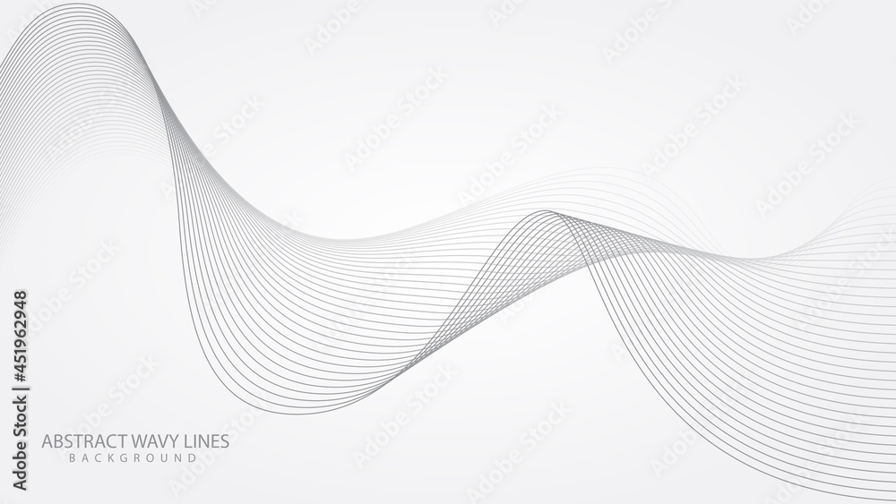 Wall mural abstract elegant white background with flowing line waves