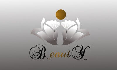 flower and cotton logo design for beauty, minimalist natural, luxury suitable for cosmetic products
