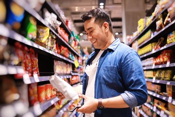 person in supermarket